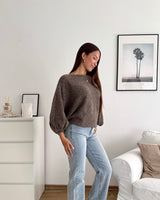 Ballon Strickpullover Hellbraun
