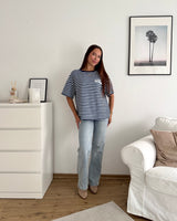 T-Shirt Creative my Services mit Streifen Blau