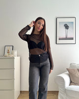 Longsleeve Mesh Schwarz