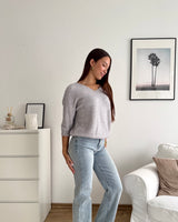 Weicher Strickpullover Grau