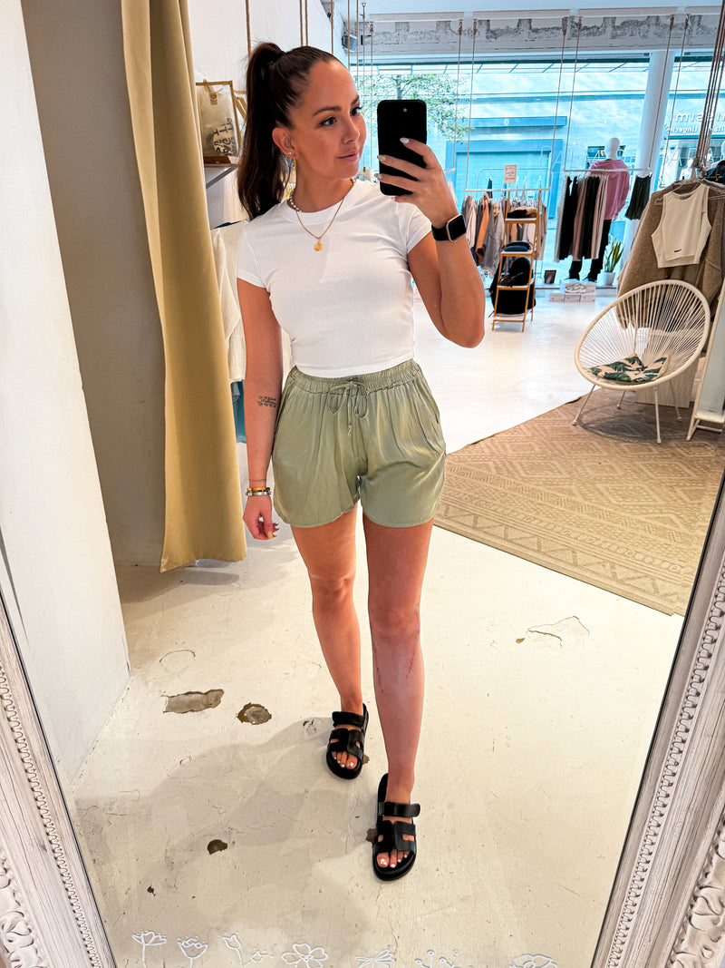 Silky Short Olive