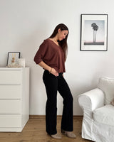 Dünner Strickpullover Hellbraun