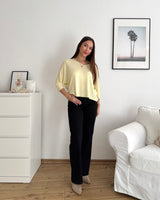 Dünner Strickpullover Gelb