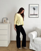 Dünner Strickpullover Gelb