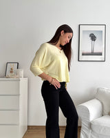Dünner Strickpullover Gelb