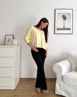 Dünner Strickpullover Gelb