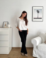 Dünner Strickpullover Weiß