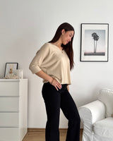 Dünner Strickpullover Beige