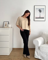 Dünner Strickpullover Beige