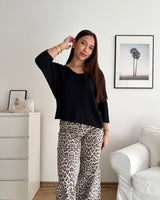 Dünner Strickpullover Schwarz