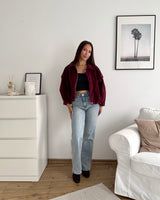 Cordjacke Weinrot
