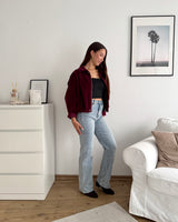 Cordjacke Weinrot