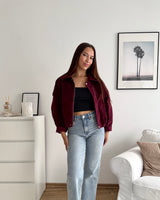 Cordjacke Weinrot