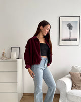 Cordjacke Weinrot