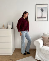 Cordjacke Weinrot