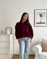Cordjacke Weinrot