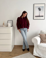 Cordjacke Weinrot