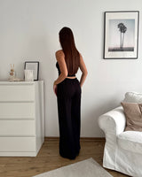 Feste Stoffhose Schwarz