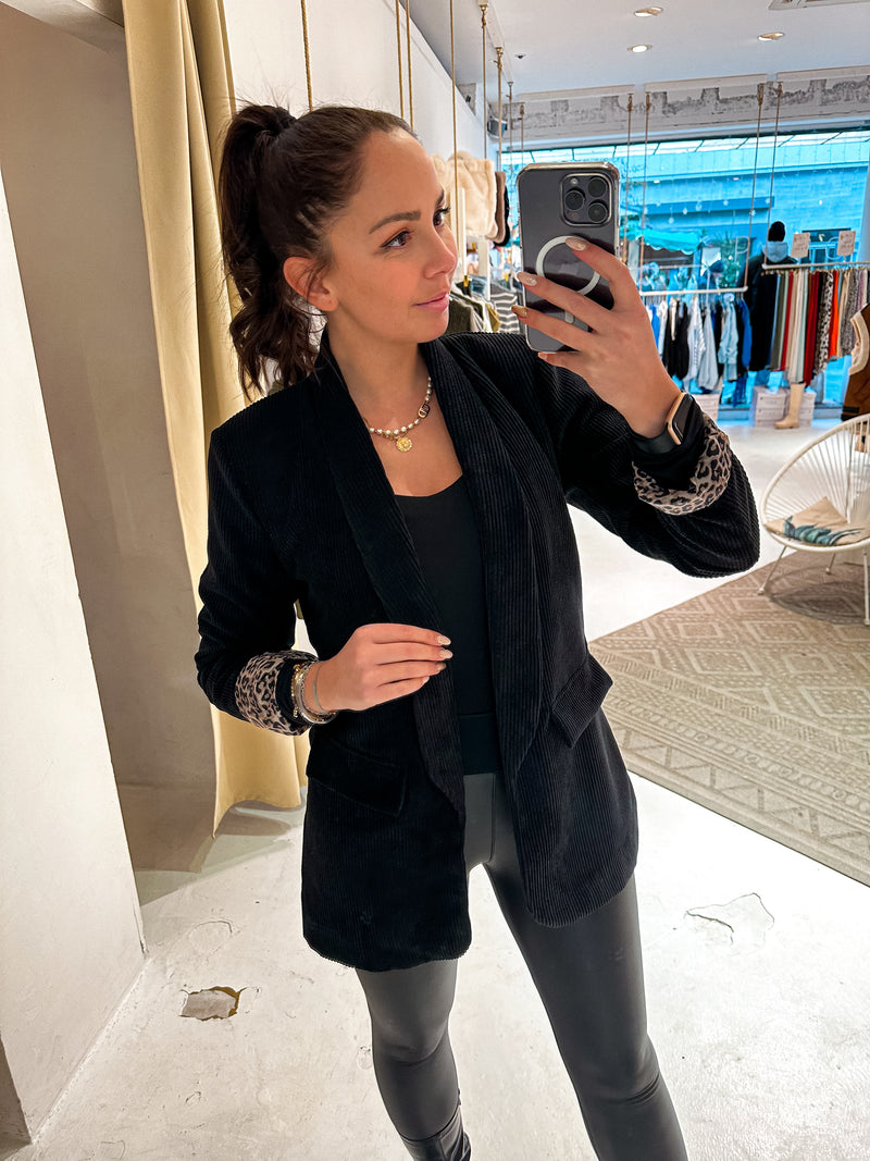 Cord Blazer Schwarz