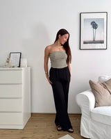 Bandeau Top gestreift Strick Olive