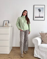Strickjacke mit Zipper Mint
