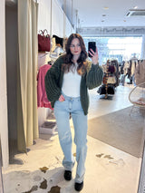 Grobe Strickjacke Olive