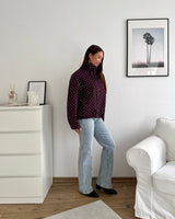 Jacke mit hohem Kragen Dots Weinrot