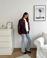 Kunstlederjacke Weinrot