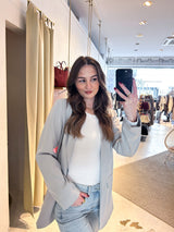 Oversized Blazer Basic Hellgrau