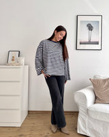Longsleeve mit Streifen Schwarz/Weiß