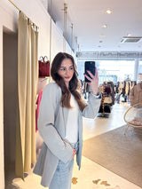 Oversized Blazer Basic Hellgrau