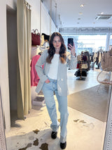 Oversized Blazer Basic Hellgrau