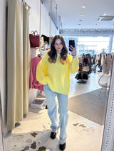 Grober Strickpullover Gelb