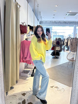 Grober Strickpullover Gelb