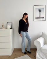 Feine Strickjacke Schwarz