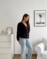 Feine Strickjacke Schwarz
