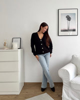 Feine Strickjacke Schwarz