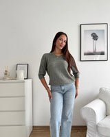Weicher Strickpullover Olive