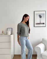 Weicher Strickpullover Olive