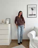 Weicher Strickpullover Hellbraun
