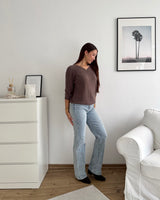 Weicher Strickpullover Hellbraun