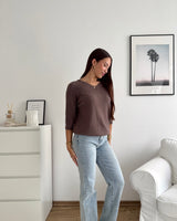 Weicher Strickpullover Hellbraun