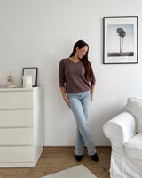 Weicher Strickpullover Hellbraun
