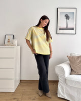 T-Shirt mit Streifen Gelb/Hellblau