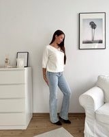 Weicher Strickpullover Weiß