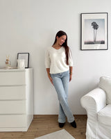 Weicher Strickpullover Weiß