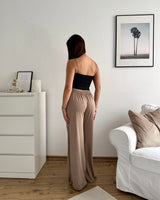 Weite Viskosehose Taupe