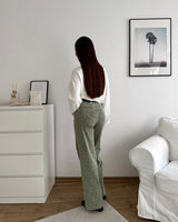 Wide Leg Jeans mit Leomuster Leo Olive
