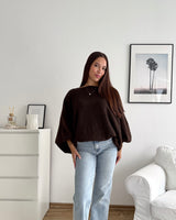 Ballon Strickpullover Braun