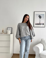 Ballon Strickpullover Grau